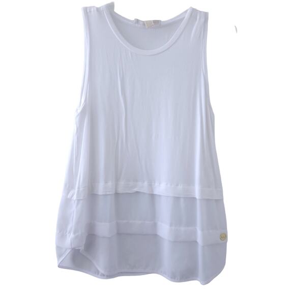 MICHAEL Michael Kors Sleeveless Blouse Medium White Summer Casual Top - Picture 1 of 6
